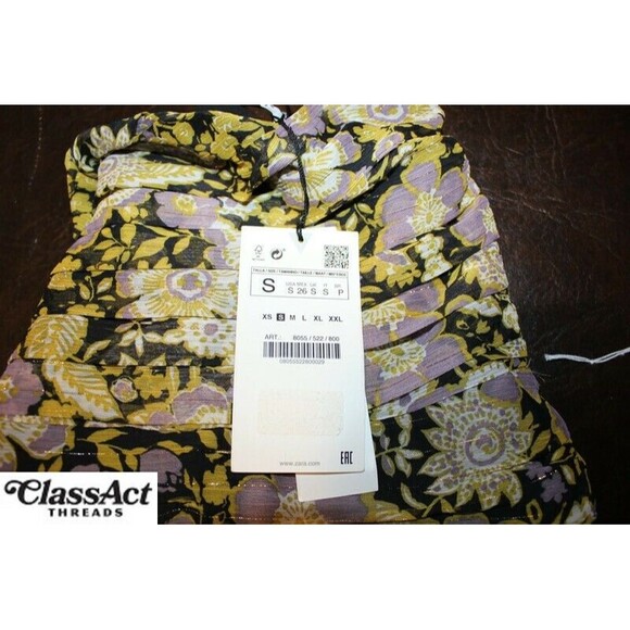 Zara One Shoulder Multi Color Floral Party Clubbing Mini Dress NWT Sz S - Picture 5 of 6